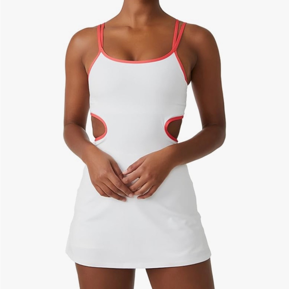 Free People Movement 1 More serve White-orange Side Cut Tennis Skort
Dress Sz L